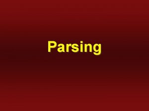 Parsing FrontEnd Parser tokens source scanner code parser