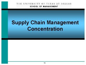 Utd supply chain management