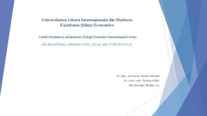 Universitatea Liber Internaional din Moldova Facultatea tiine Economice