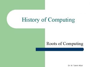 Roots of computing