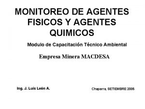 MONITOREO DE AGENTES FISICOS Y AGENTES QUIMICOS Modulo