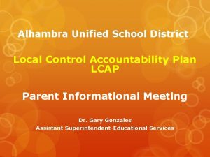 Alhambra Unified School District Local Control Accountability Plan