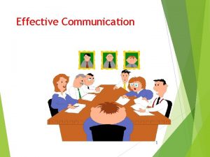 Effective Communication 1 Interpersonal Communication The exchange of