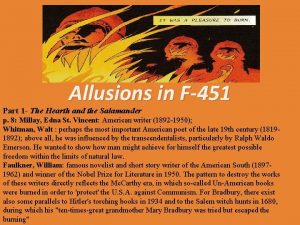 Examples of allusion in fahrenheit 451 part 1
