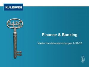Finance Banking Master Handelswetenschappen AJ 19 20 Finance