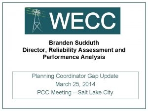 Branden Sudduth Director Reliability Assessment and Performance Analysis