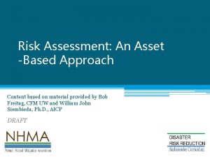 Risk Assessment An Asset Based Approach Content based