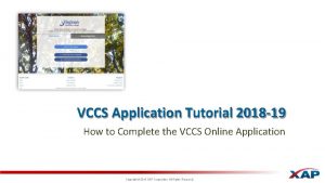 Vccs application