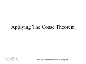 Applying The Coase Theorem Law and EconomicsCharles W