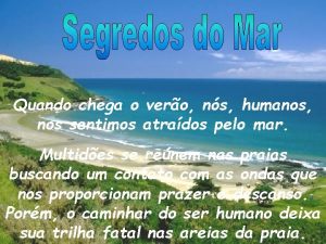 Quando chega o verao nos humanos nos sentimos