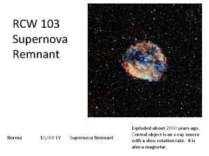 RCW 103 Supernova Remnant Norma 10 000 LY