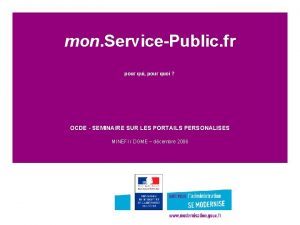 mon ServicePublic fr pour qui pour quoi OCDE