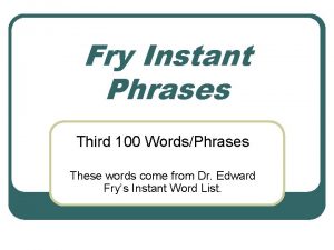 Fry's third 100 words