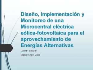 Diseo Implementacin y Monitoreo de una Microcentral elctrica