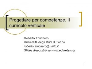 Curricolo verticale trinchero
