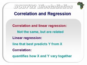 Regression vs correlation