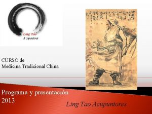 CURSO de Medicina Tradicional China Programa y presentacin