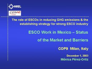 The role of ESCOs in reducing GHG emissions