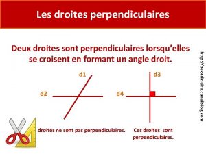 Les droites perpendiculaires d 1 d 2 d