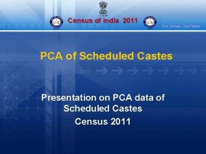 Census of India 2011 Our Census Our Future
