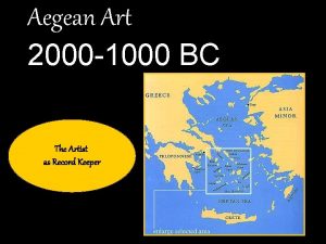 Aegean Art 2000 1000 BC The Artist as