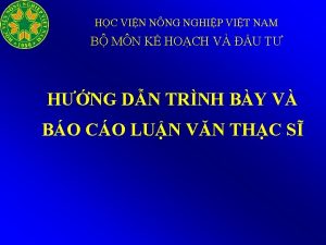 HC VIN NNG NGHIP VIT NAM B MN