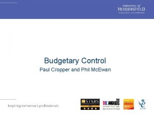 Budgetary Control for NonAccountants Budgetary Control Paul Cropper