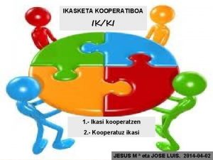 IKASKETA KOOPERATIBOA IKKI 1 Ikasi kooperatzen 2 Kooperatuz