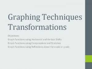 Graphing Techniques Transformations Objectives Graph Functions using Horizontal