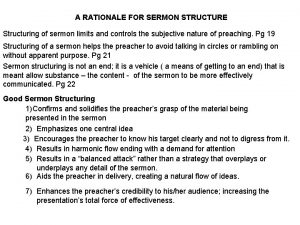 Structure of a sermon