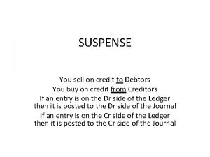 Suspense debtors