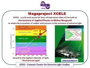Megaproject XCELS world most powerful laser infrastructure that