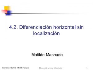 4 2 Diferenciacin horizontal sin localizacin Matilde Machado