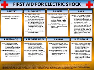 FIRST AID FOR ELECTRIC SHOCK 1 NOTIFY Notify