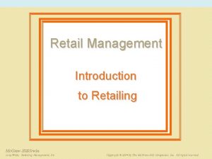 Retail management introduction
