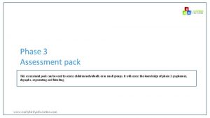 Phase 3 Assessment pack This assessment pack can