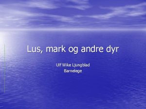 Lus mark og andre dyr Ulf Wike Ljungblad