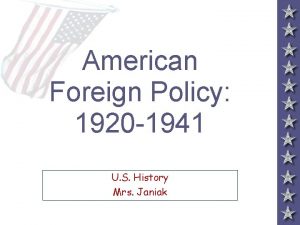 American Foreign Policy 1920 1941 U S History