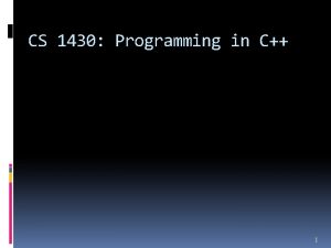 CS 1430 Programming in C 1 FIND MAX