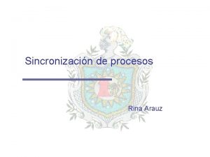 Sincronizacin de procesos Rina Arauz Tipos de procesos