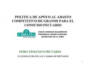 POLITICA DE APOYO AL ABASTO COMPETITIVO DE GRANOS