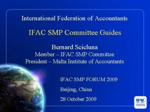 International Federation of Accountants IFAC SMP Committee Guides
