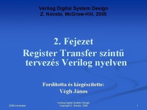 Verilog Digital System Design Z Navabi Mc GrawHill