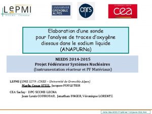 Elaboration dune sonde pour lanalyse de traces doxygne