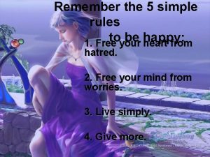 5 simple rules to be happy