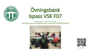 vningsbank Ispass VSK F 07 vningsbank ispass VSK