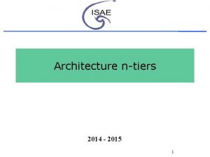 Architecture ntiers 2014 2015 1 Citez les differentes