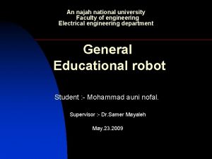 An najah national university Faculty of engineering Electrical