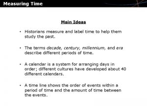 How did historians measure time