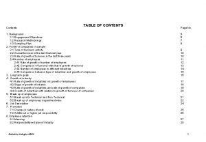 Contents TABLE OF CONTENTS 1 Background 1 1